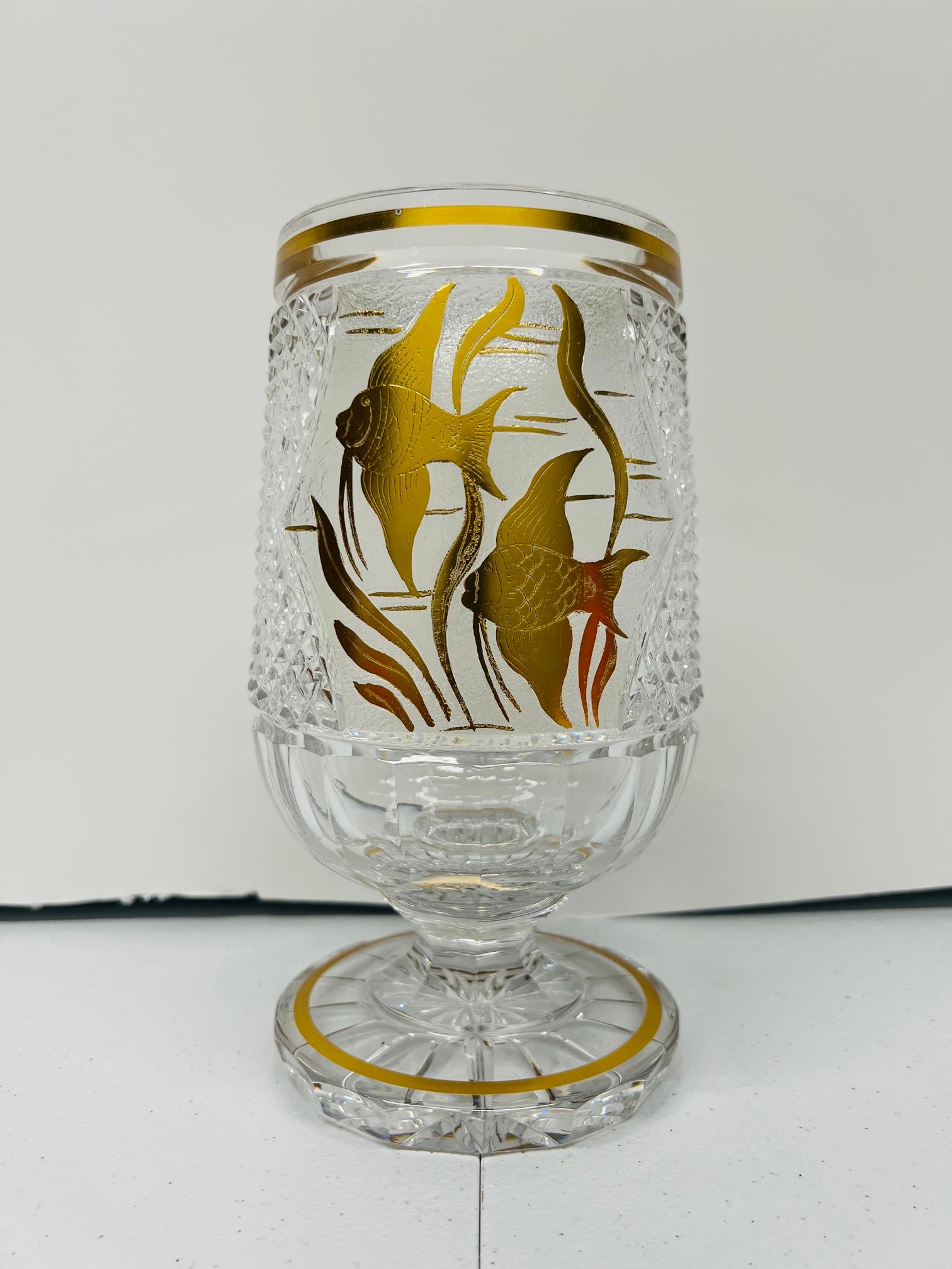 Aesthetic Movement Antique Moser Crystal Cut Glass Engraved 