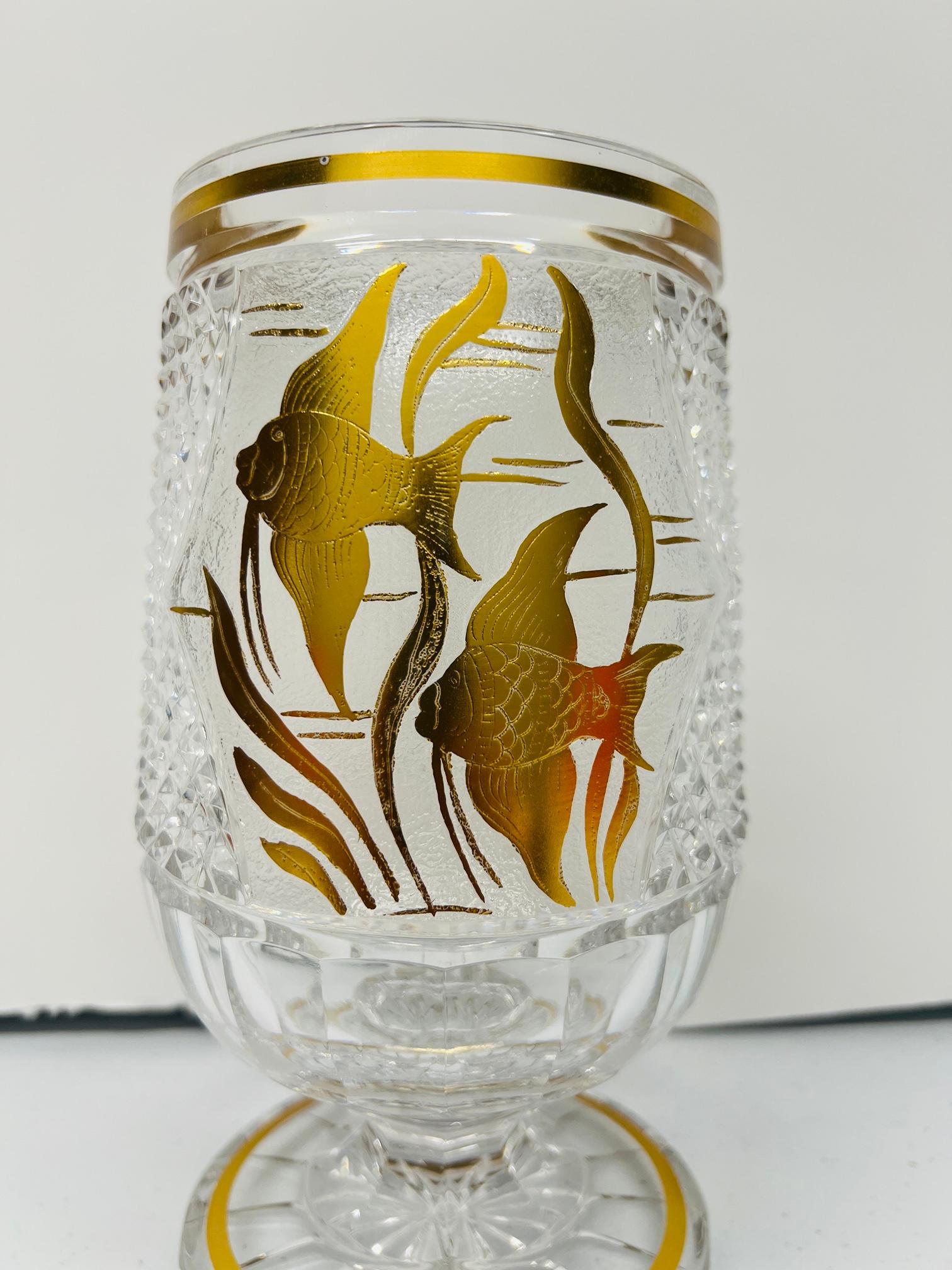 German Antique Moser Crystal Cut Glass Engraved 