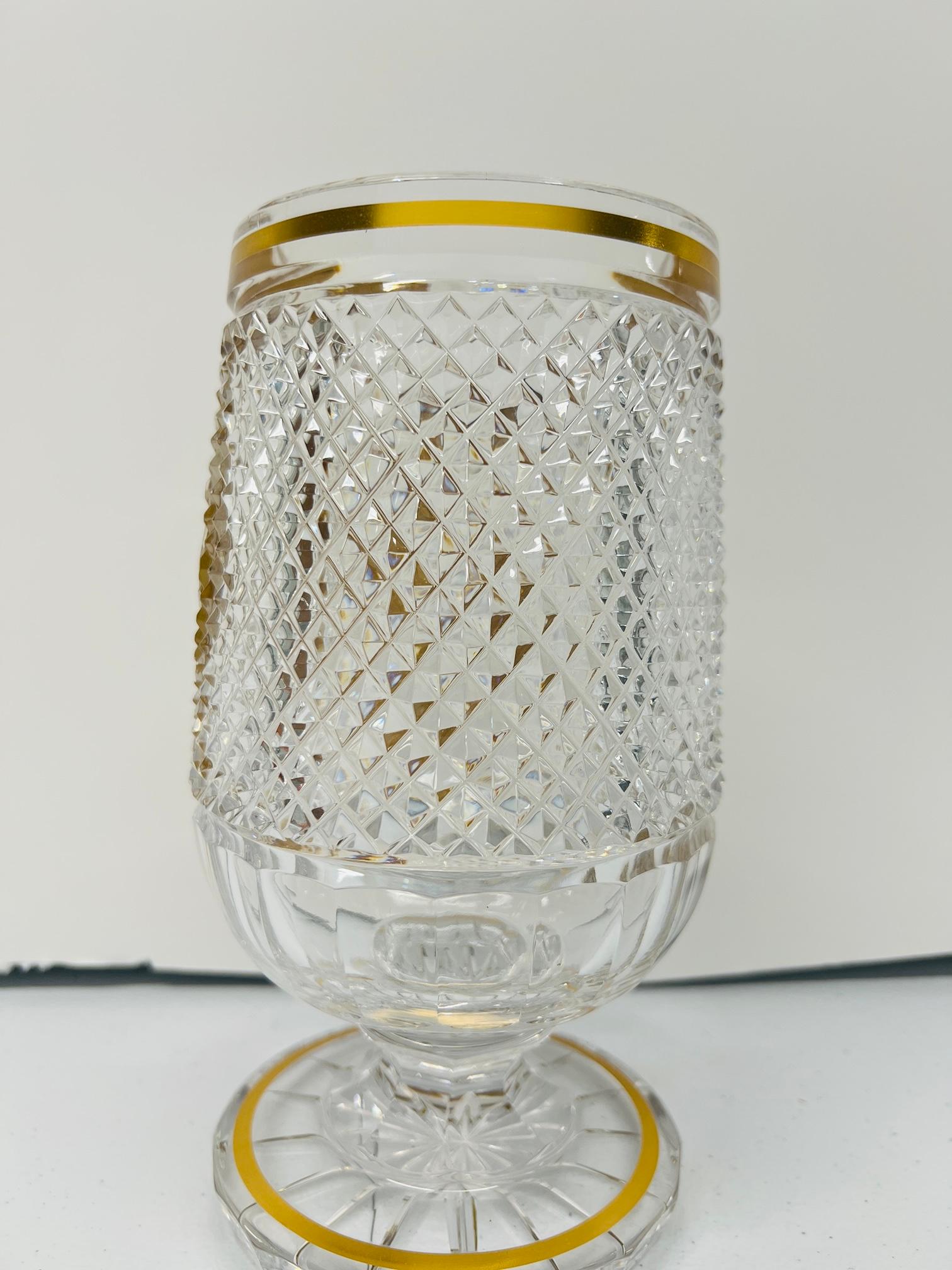 Antique Moser Crystal Cut Glass Engraved 