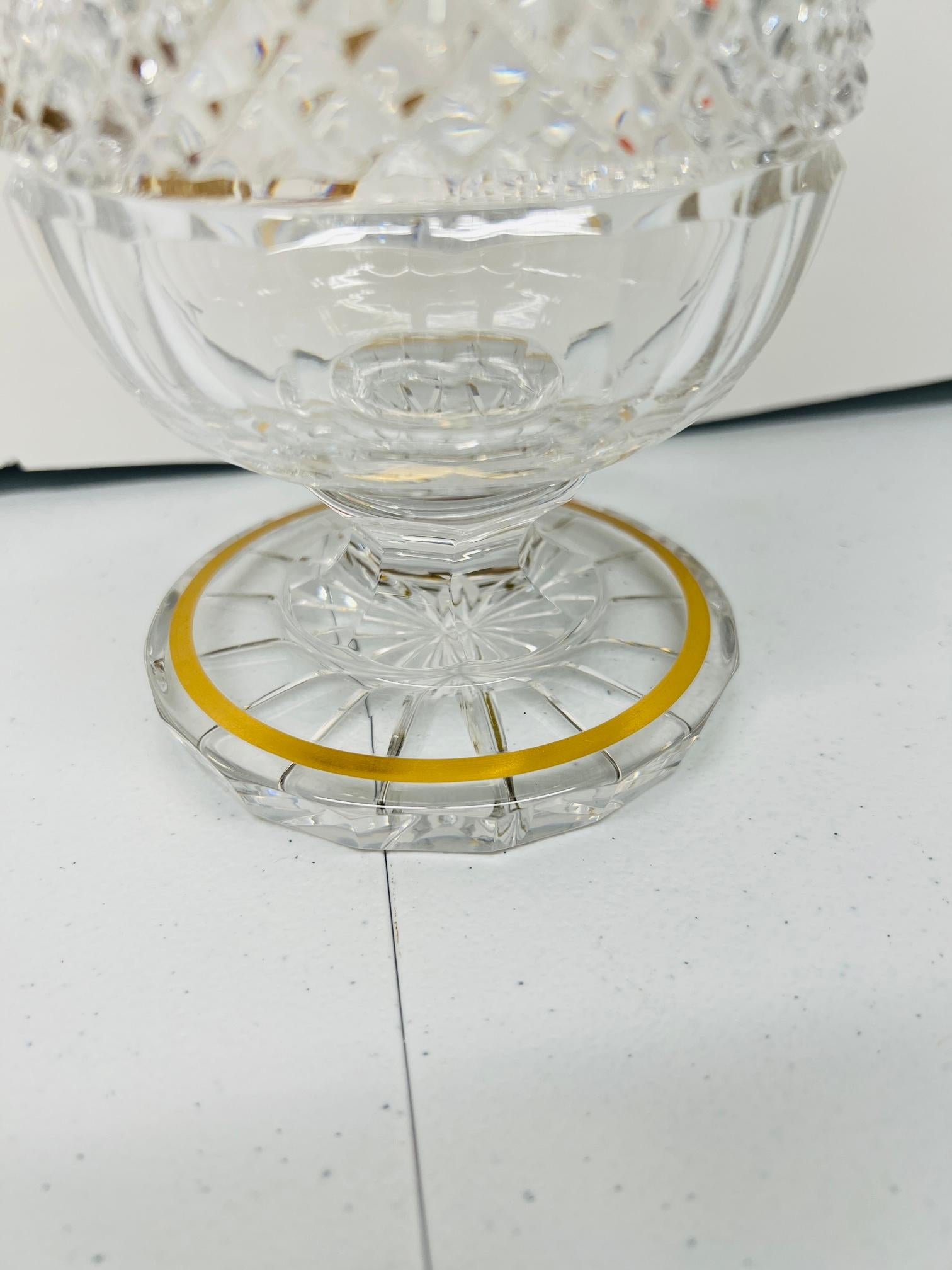 Antique Moser Crystal Cut Glass Engraved 