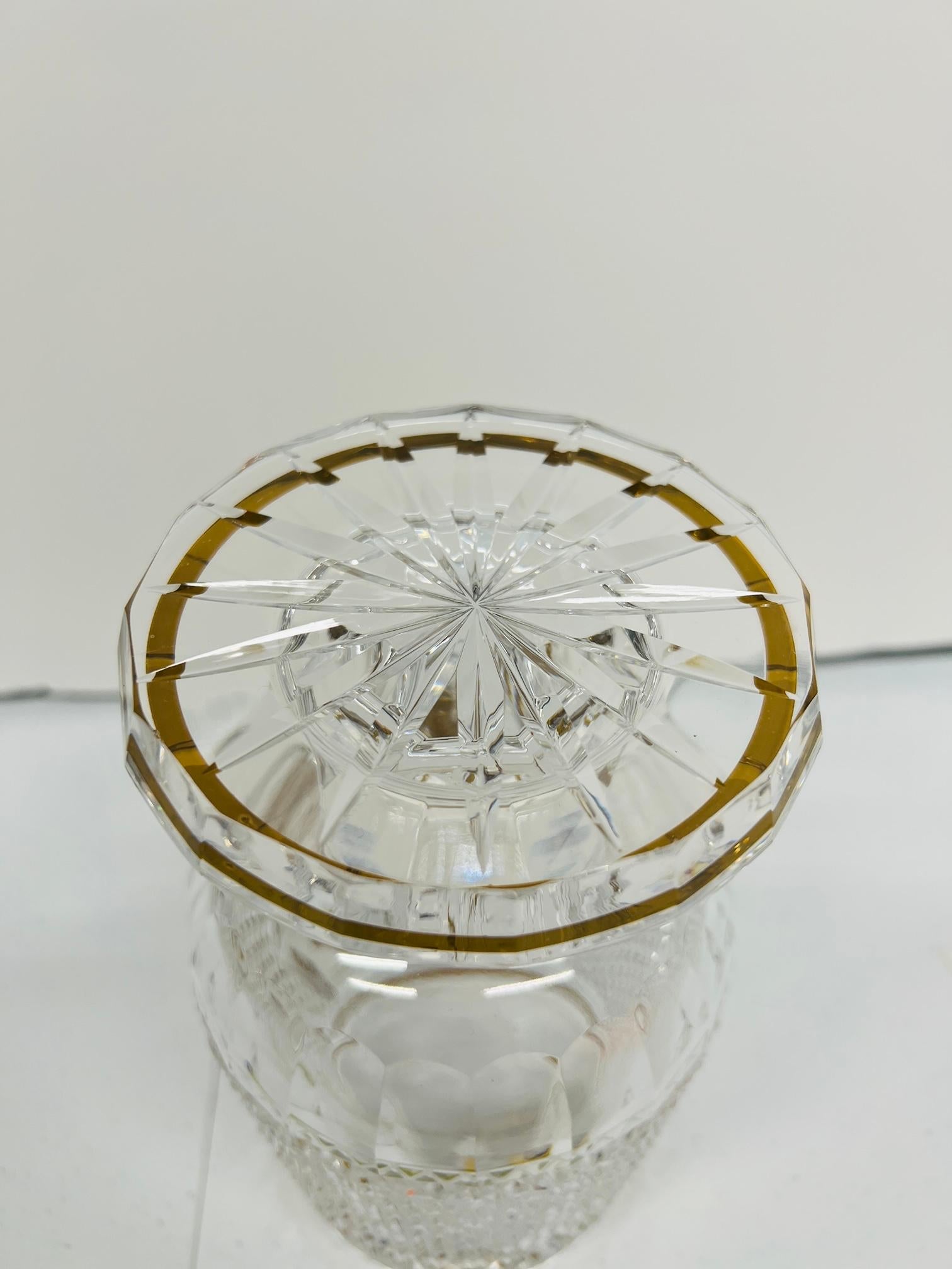 Antique Moser Crystal Cut Glass Engraved 