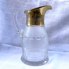 Decantador y jarra de agua Moser antiguos