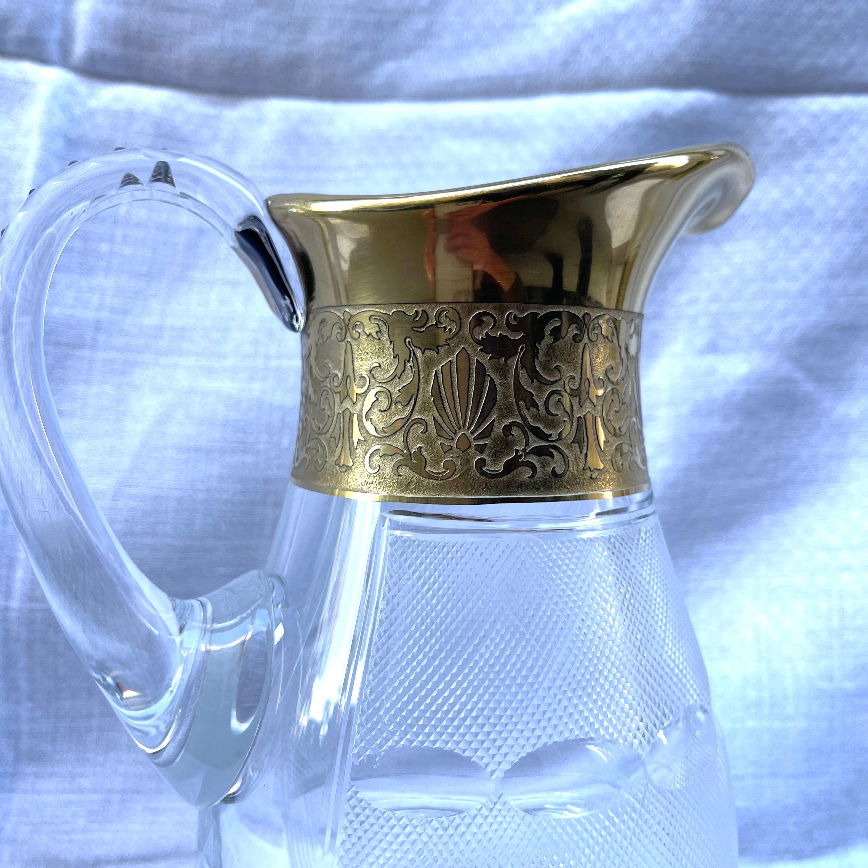 Decanter e brocca d'acqua antichi di Moser In condizioni buone in vendita a LYON, FR