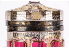 Antique Moser Lidded "Ruby Cabochon" Pattern Gilt Glass Box