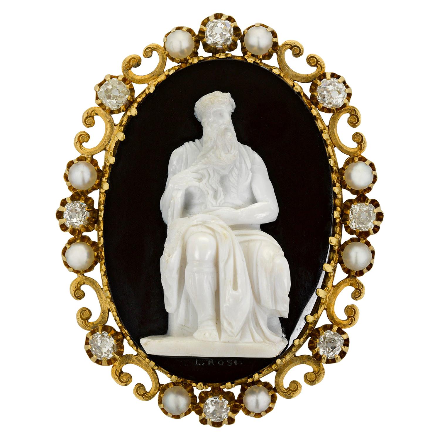 Antique Moses Cameo Brooch