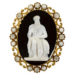 Used Moses Cameo Brooch