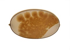 Antique Moss Agate & 10K Yellow Gold Brooch - Circa 1900