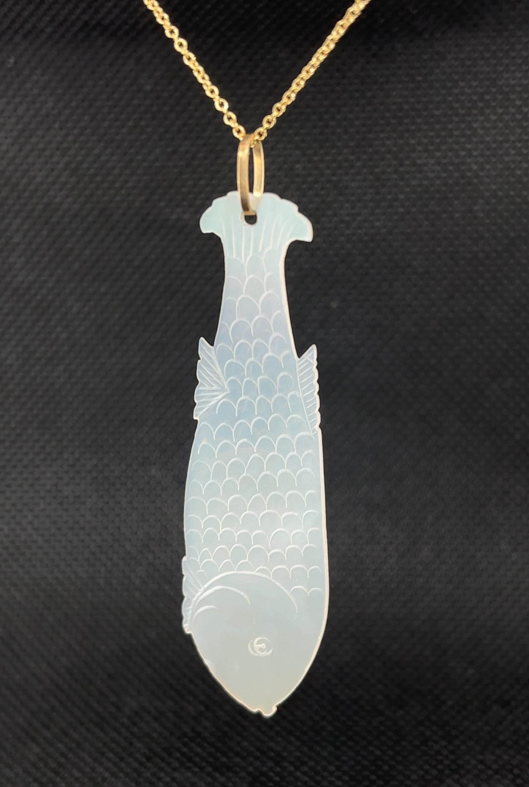 mother of pearl fish necklace