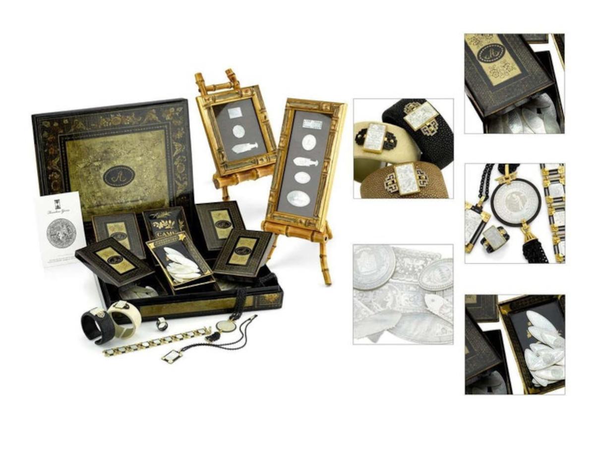 Antiker Perlmutt-Spielzeug-Thekenanhänger aus Gelbgold und Silber im Angebot 3