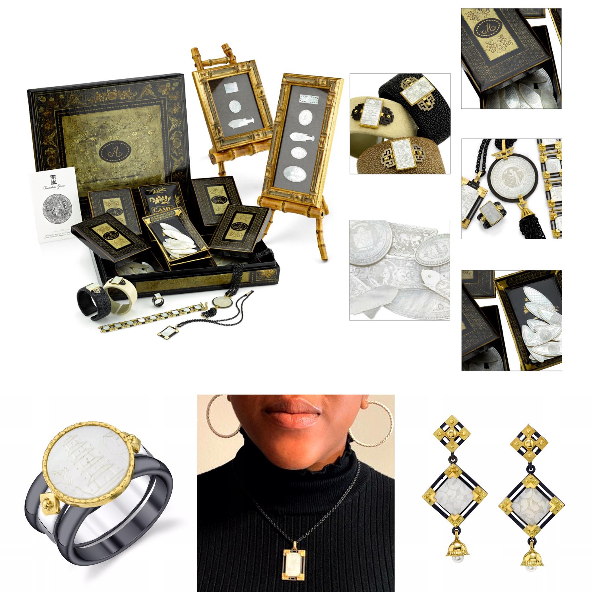 Antique Mother-of-Pearl Gaming Counter Drop Earrings in Gold and Silver For Sale 1