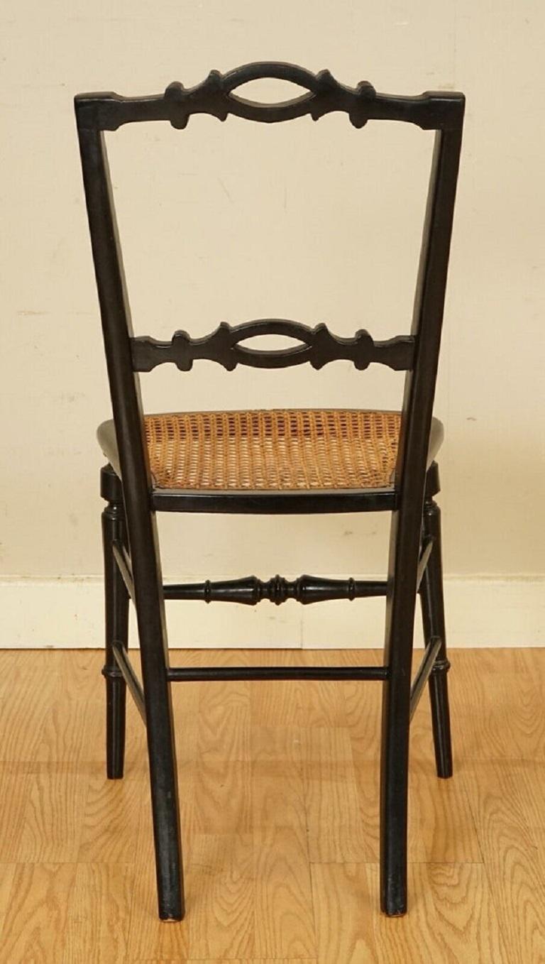 Antiker ebonisierter Regency-Stuhl mit Perlmutt-Intarsien, um 1815 im Angebot 4