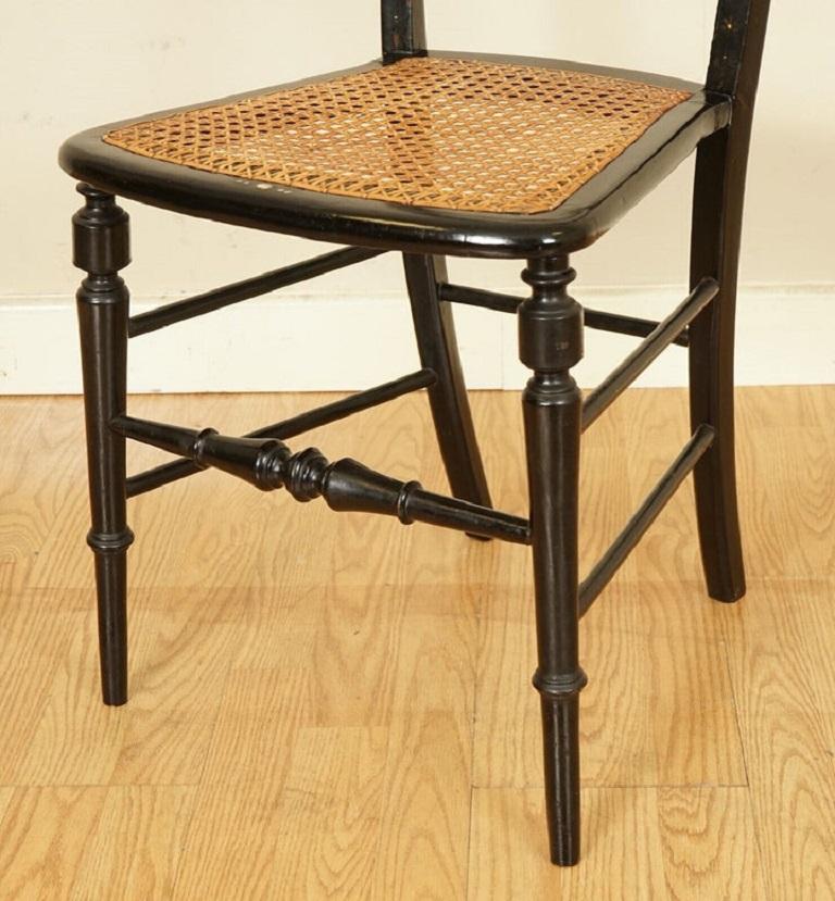 Antiker ebonisierter Regency-Stuhl mit Perlmutt-Intarsien, um 1815 im Angebot 1
