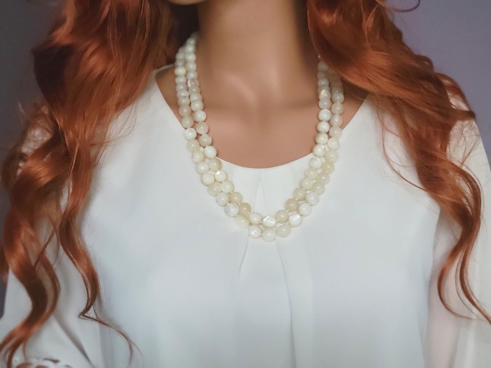 mother of pearl beaded necklace
