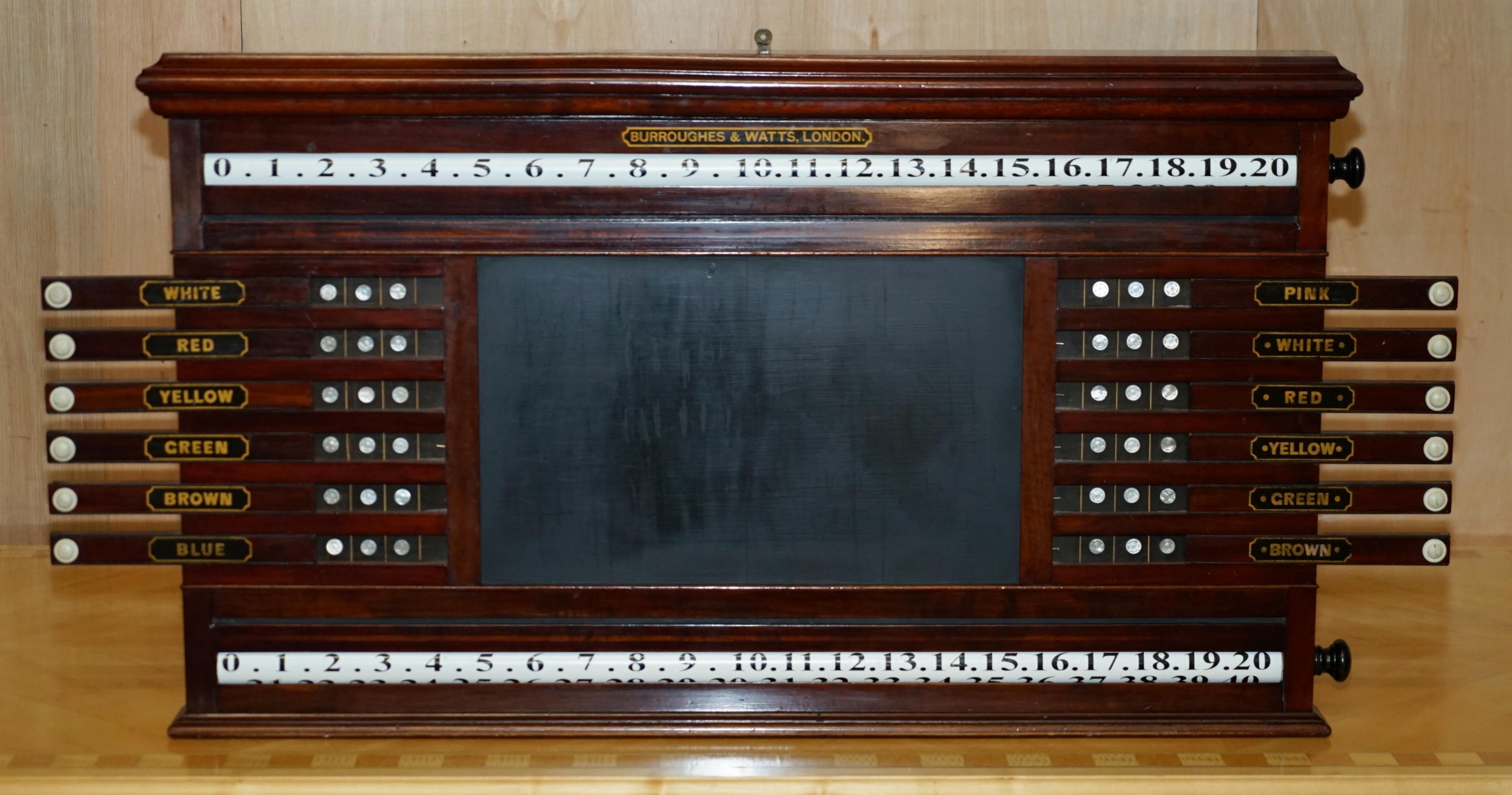 ANTiQUE MADRE DE PERLA VICTORIANA BURROUGHES & WATTS LONDRES PUNTERO DE SNOOKER en venta 1