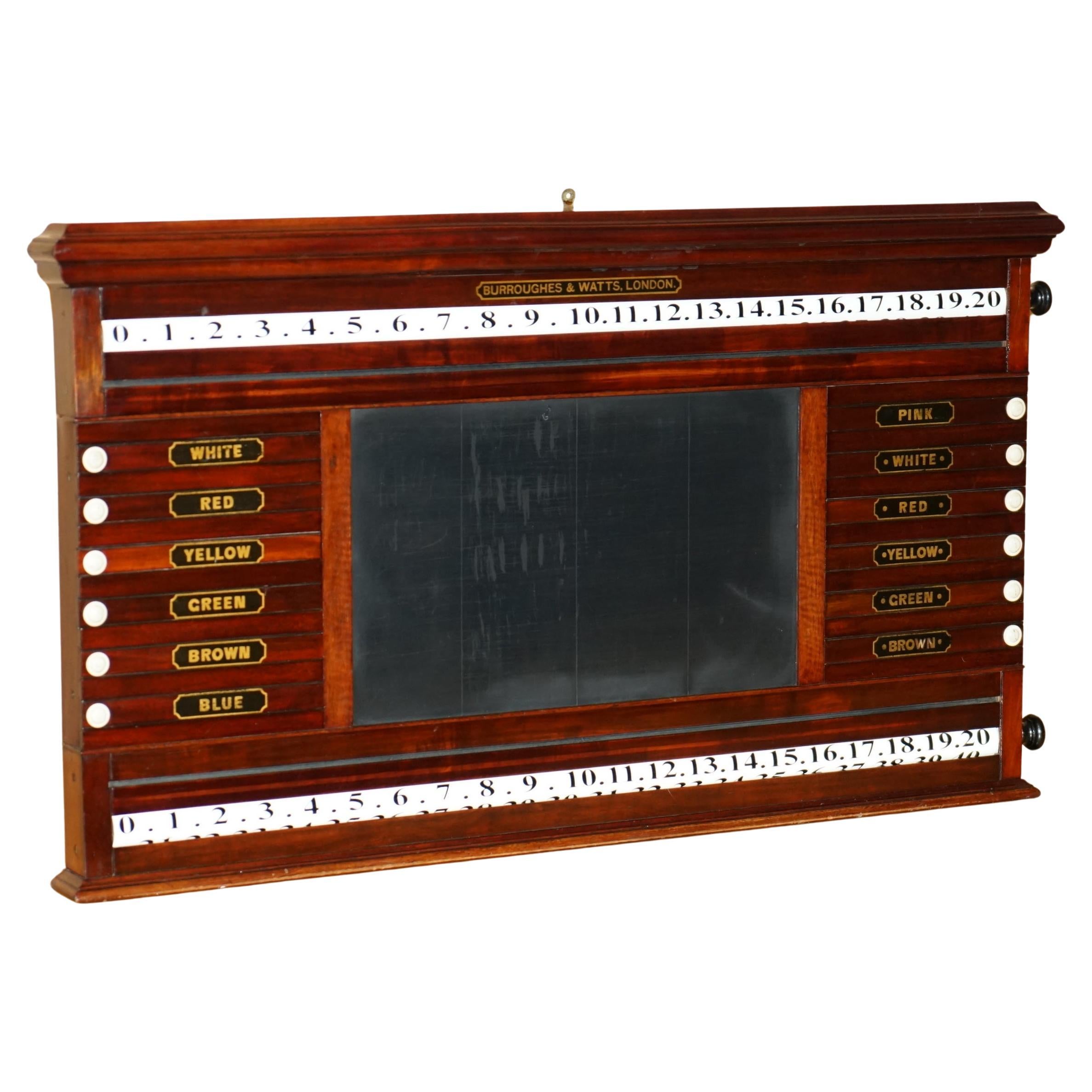 ANTiQUE MOTHER OF PEARL VICTORIAN BURROUGHES & WATTS LONDON SNOOKER SCOREBOARD