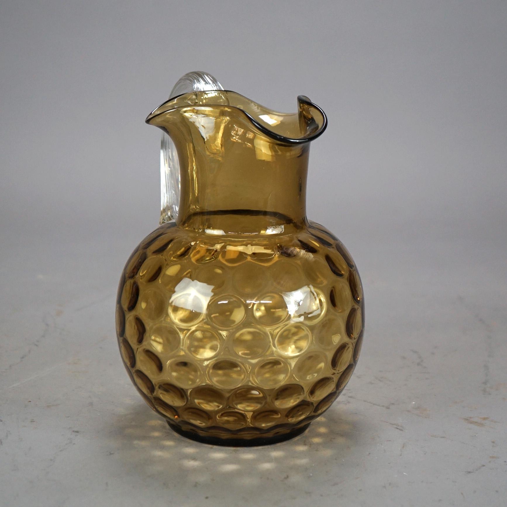 Antiker Washington Amberina- Münzfleckenglaskrug mit antiker Mount Washington, um 1900 (20. Jahrhundert) im Angebot