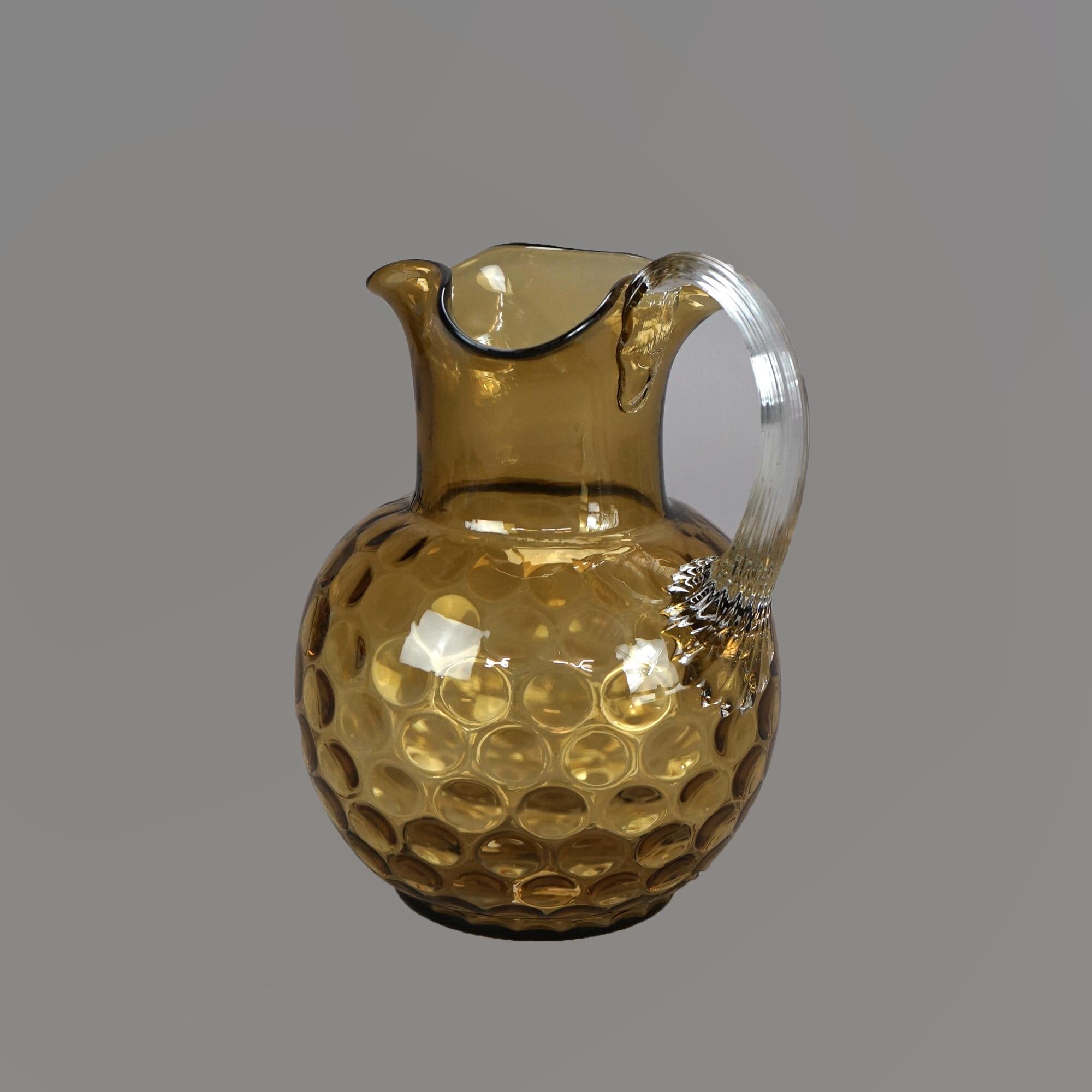 Antiker Washington Amberina- Münzfleckenglaskrug mit antiker Mount Washington, um 1900 (Glaskunst) im Angebot