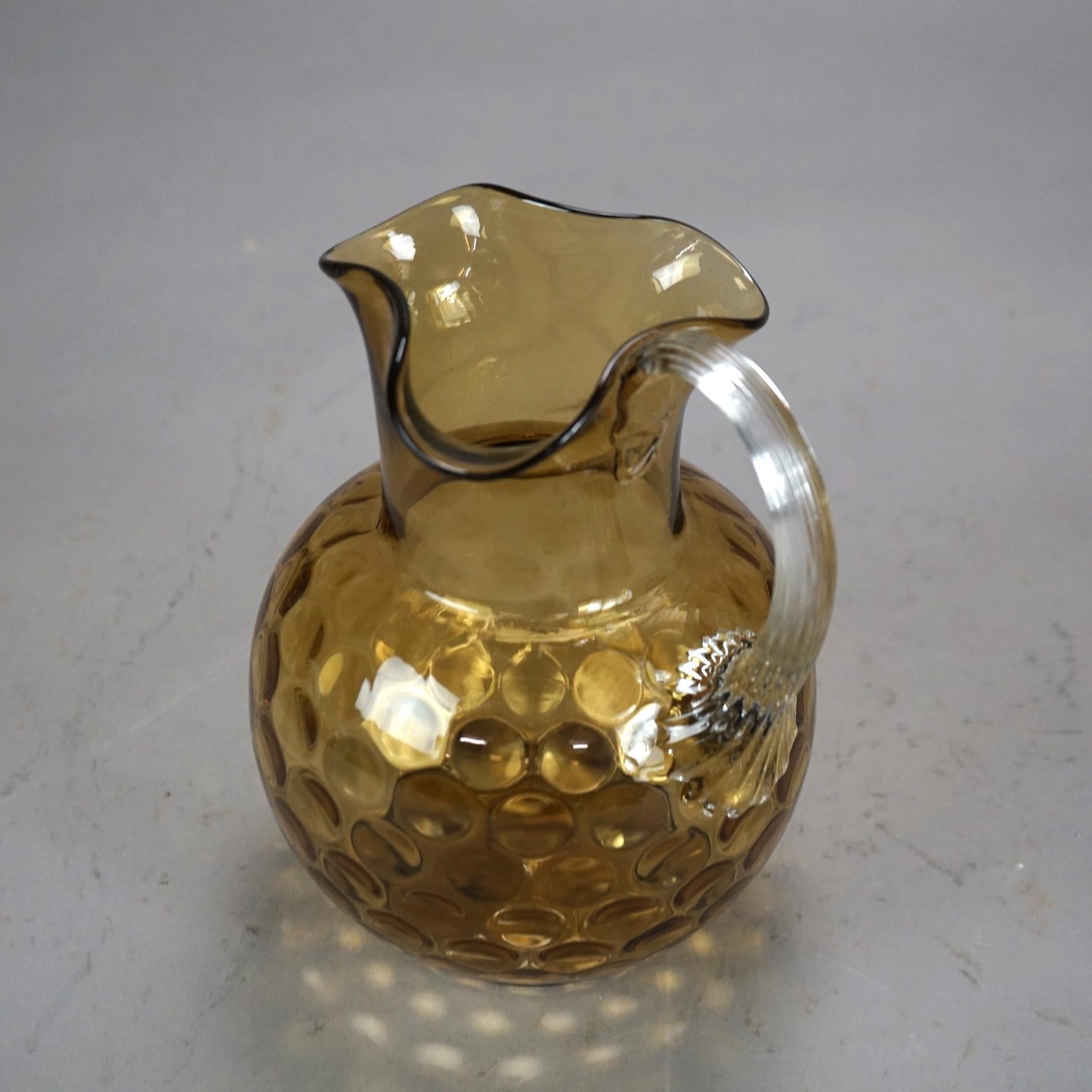 Antiker Washington Amberina- Münzfleckenglaskrug mit antiker Mount Washington, um 1900 im Angebot 1