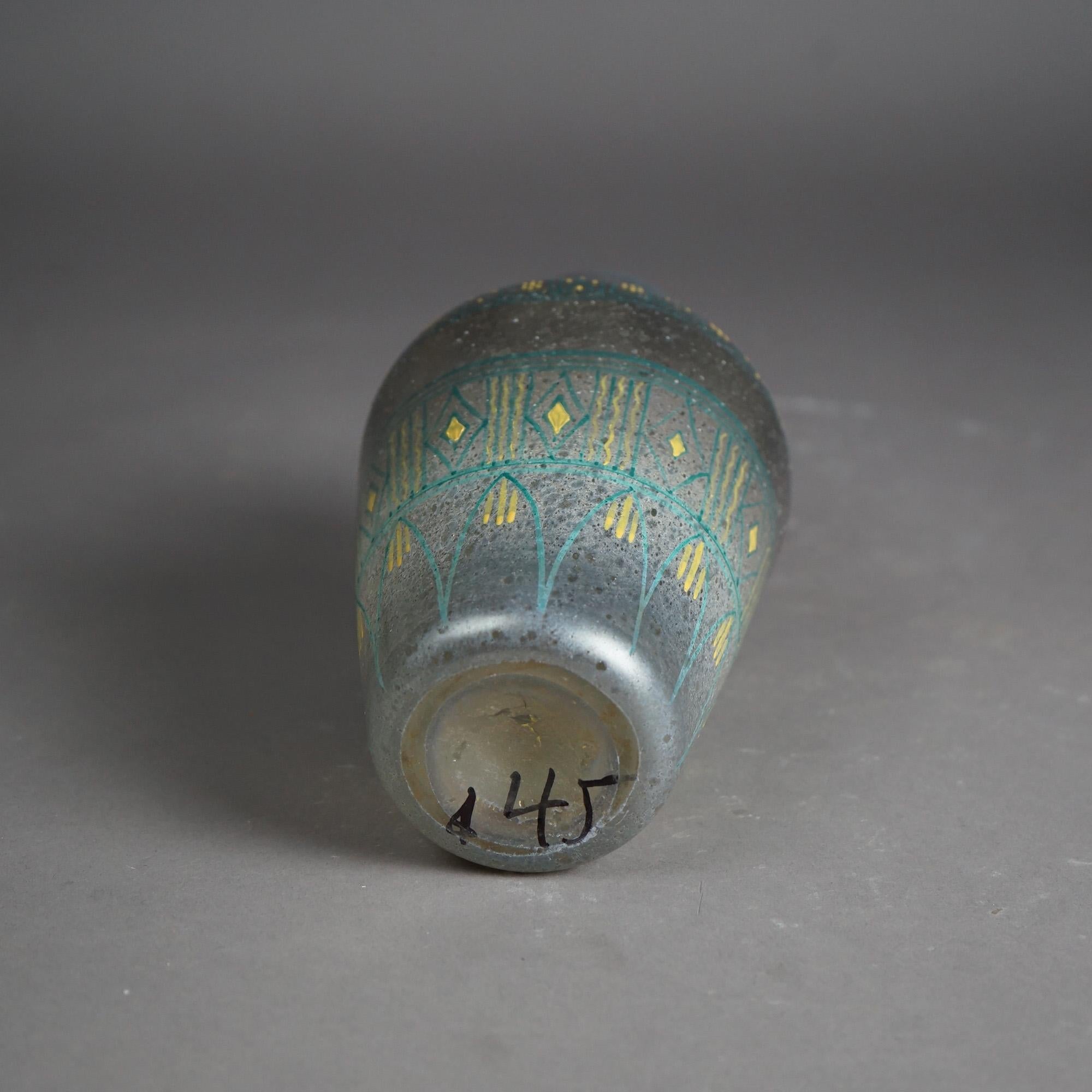 Antique Mount Washington Egyptian Revival Figural Art Glass Vase Circa 1900 For Sale 2