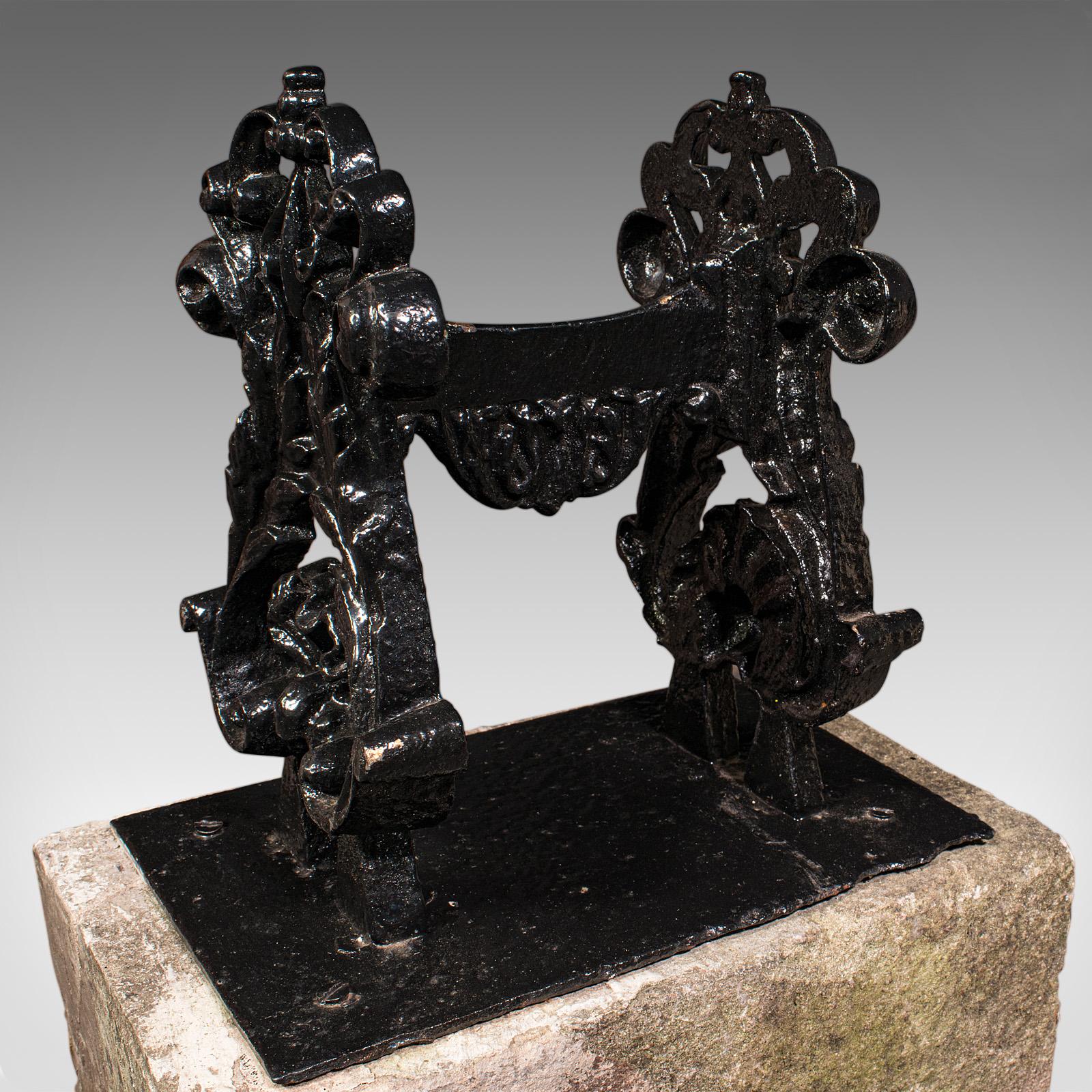 Antique Mounted Boot Scraper, English Cast Iron, Bath Stone, Georgian Town House For Sale 2