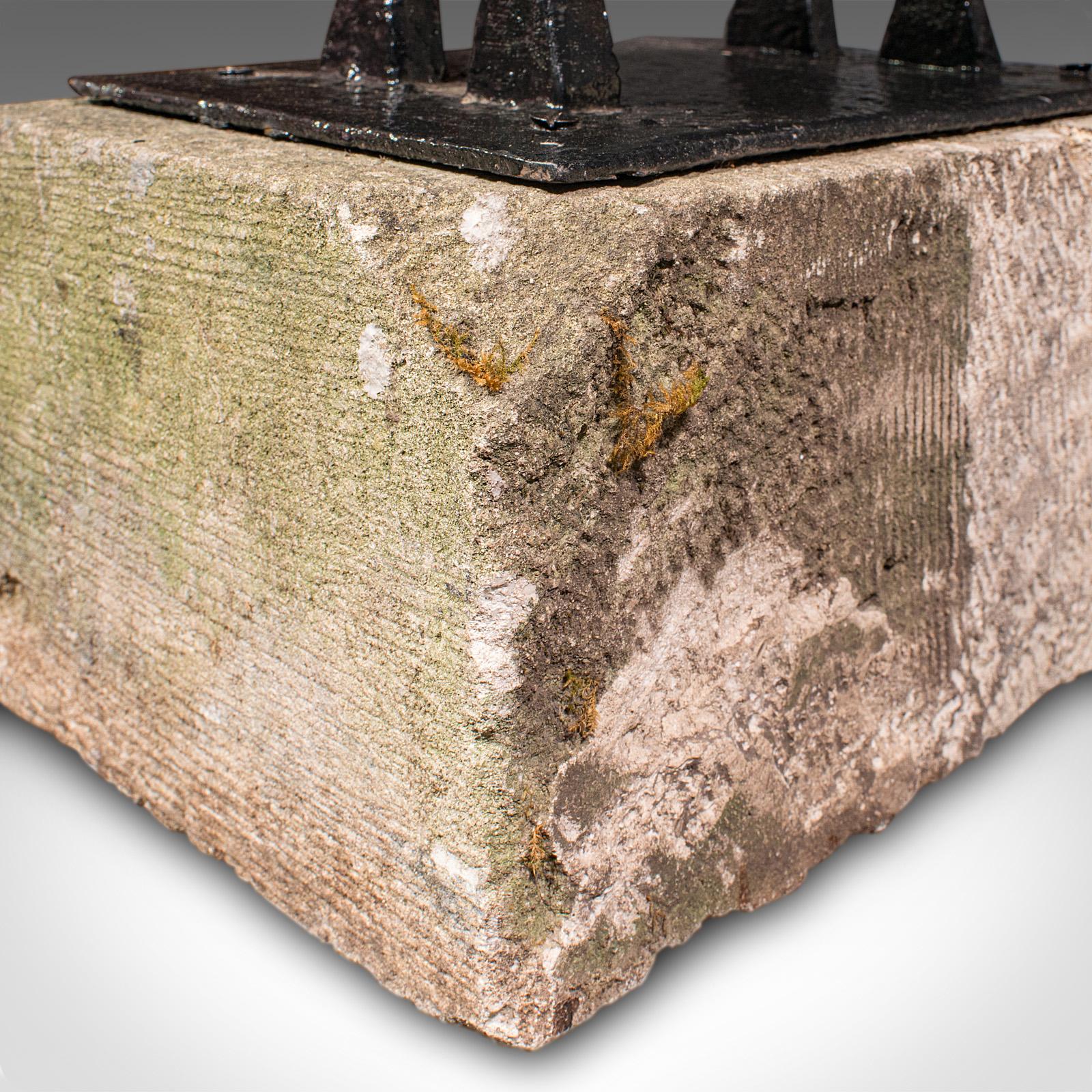 Antique Mounted Boot Scraper, English Cast Iron, Bath Stone, Georgian Town House For Sale 4