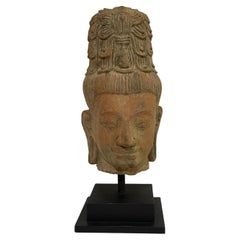 Mounted Antique Terracotta Bodhisattva