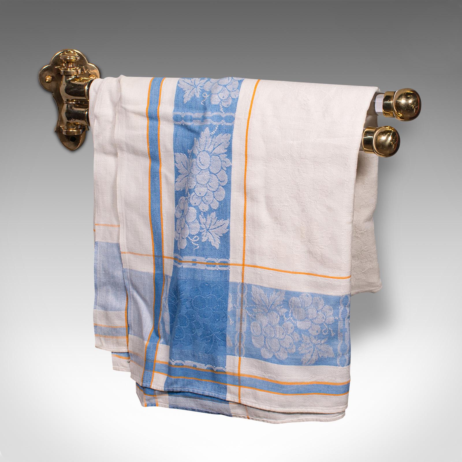 Antique Mounted Towel Rail, English, Brass, Glass, Scarf Rack, Victorian, C.1850 For Sale 2