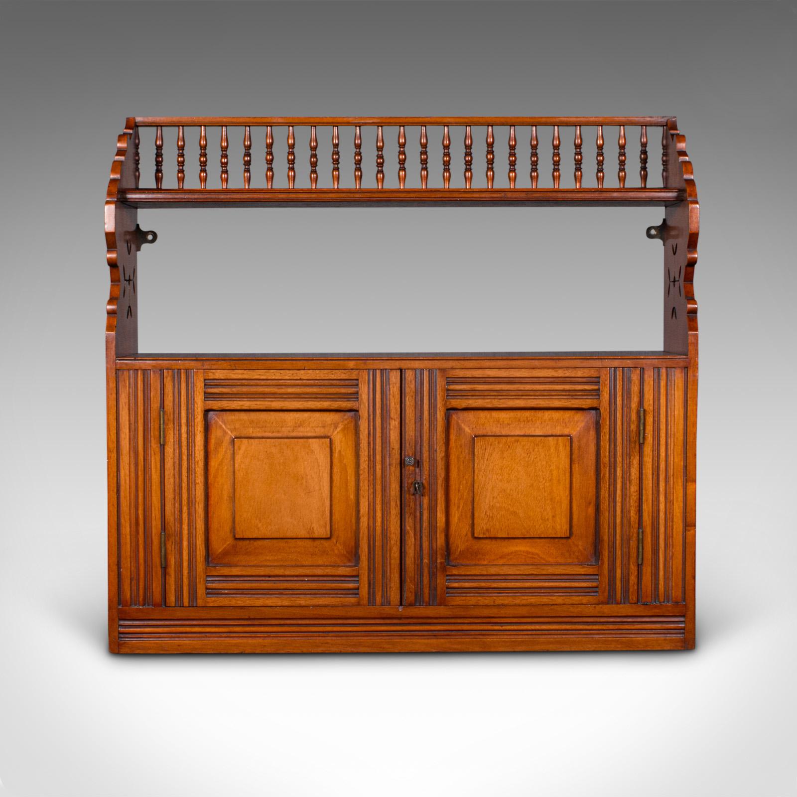 Late Victorian Antique Mounted Whatnot Cabinet, English, Walnut, Display Cupboard, Victorian For Sale