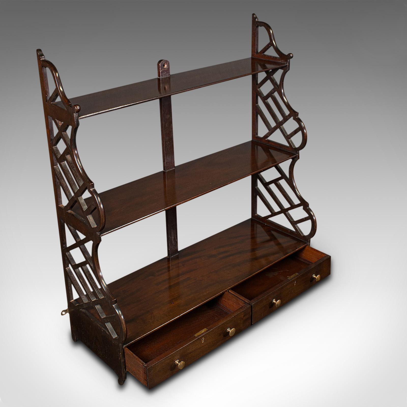 Estante de Pared, Inglés, Chinoiserie, Victoriano, Circa 1900 Madera