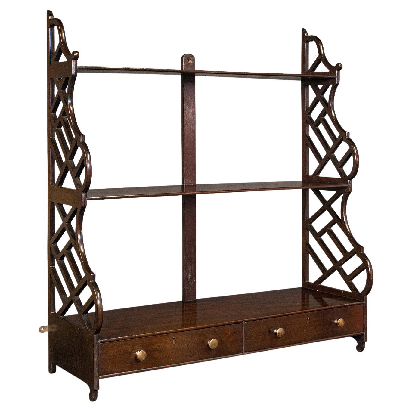 Antique Mounted Whatnot, English, Wall Shelf, Chinoiserie, Victorian, Circa 1900