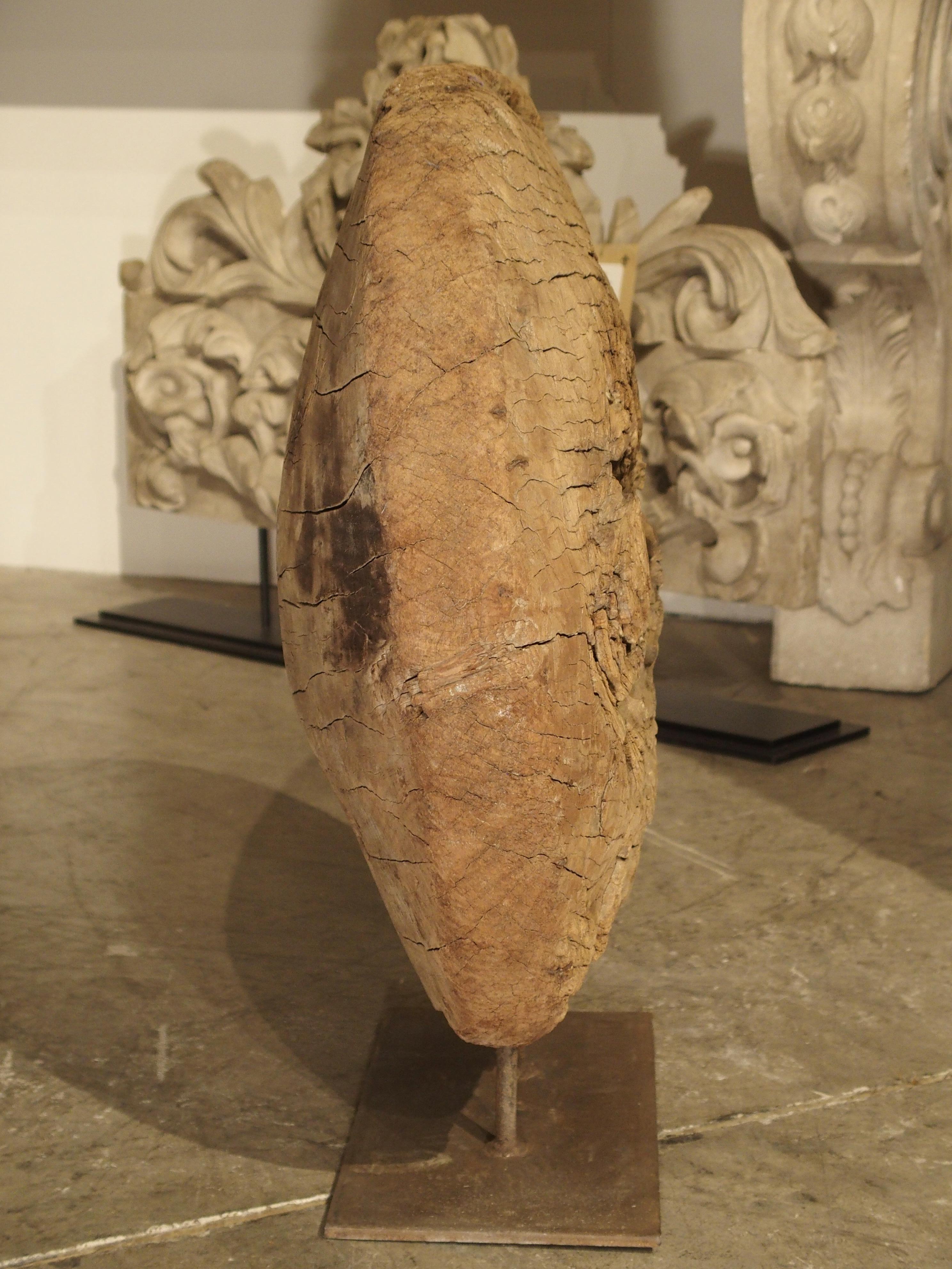 19th Century Antique Mounted Wooden Work Wheel from India