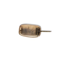 Antique Mourning Pin with Tiny Seed Pearls and double heart in gold 9 ct.