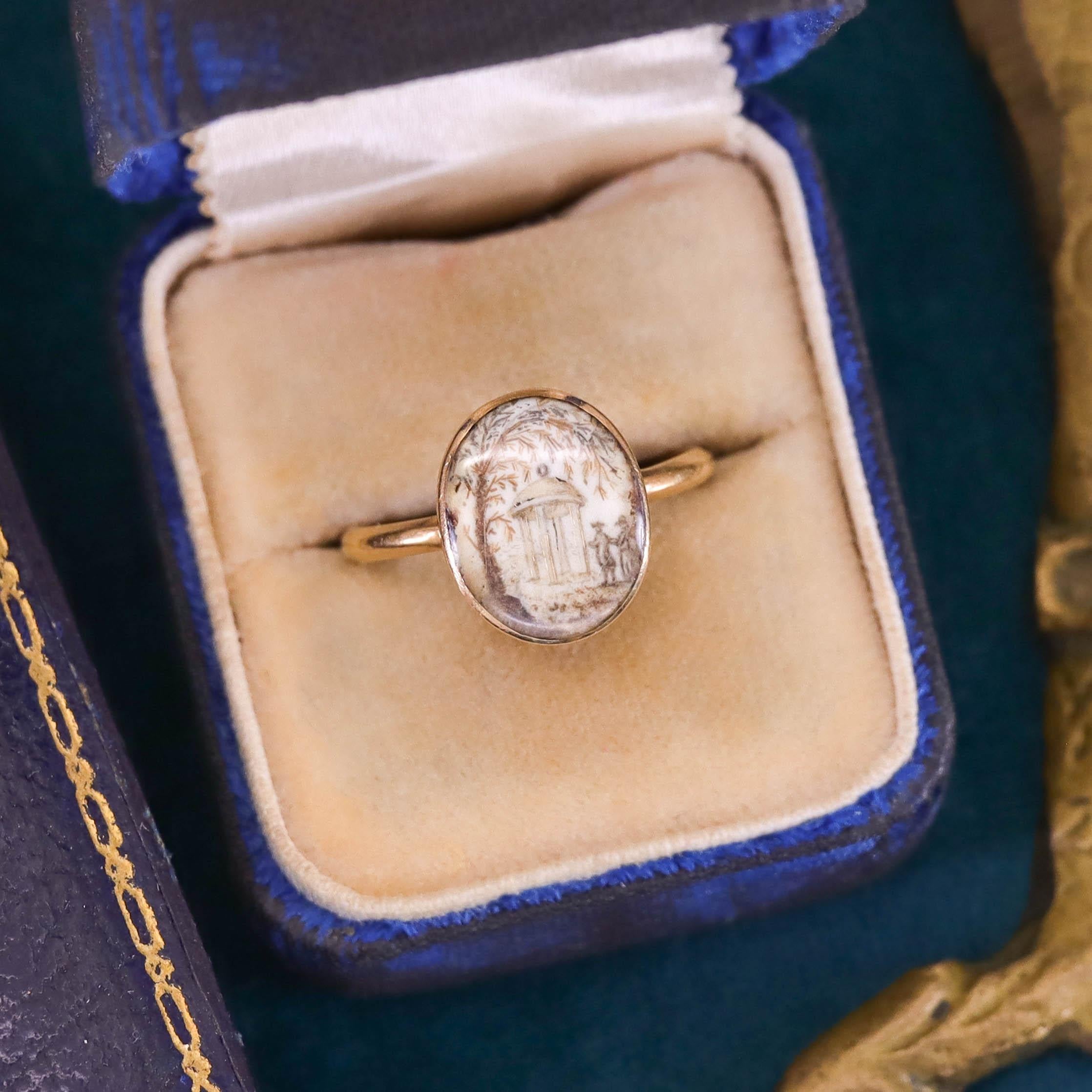 Anello antico a lutto con parte superiore in oro 15k e fascia 20k in vendita 3