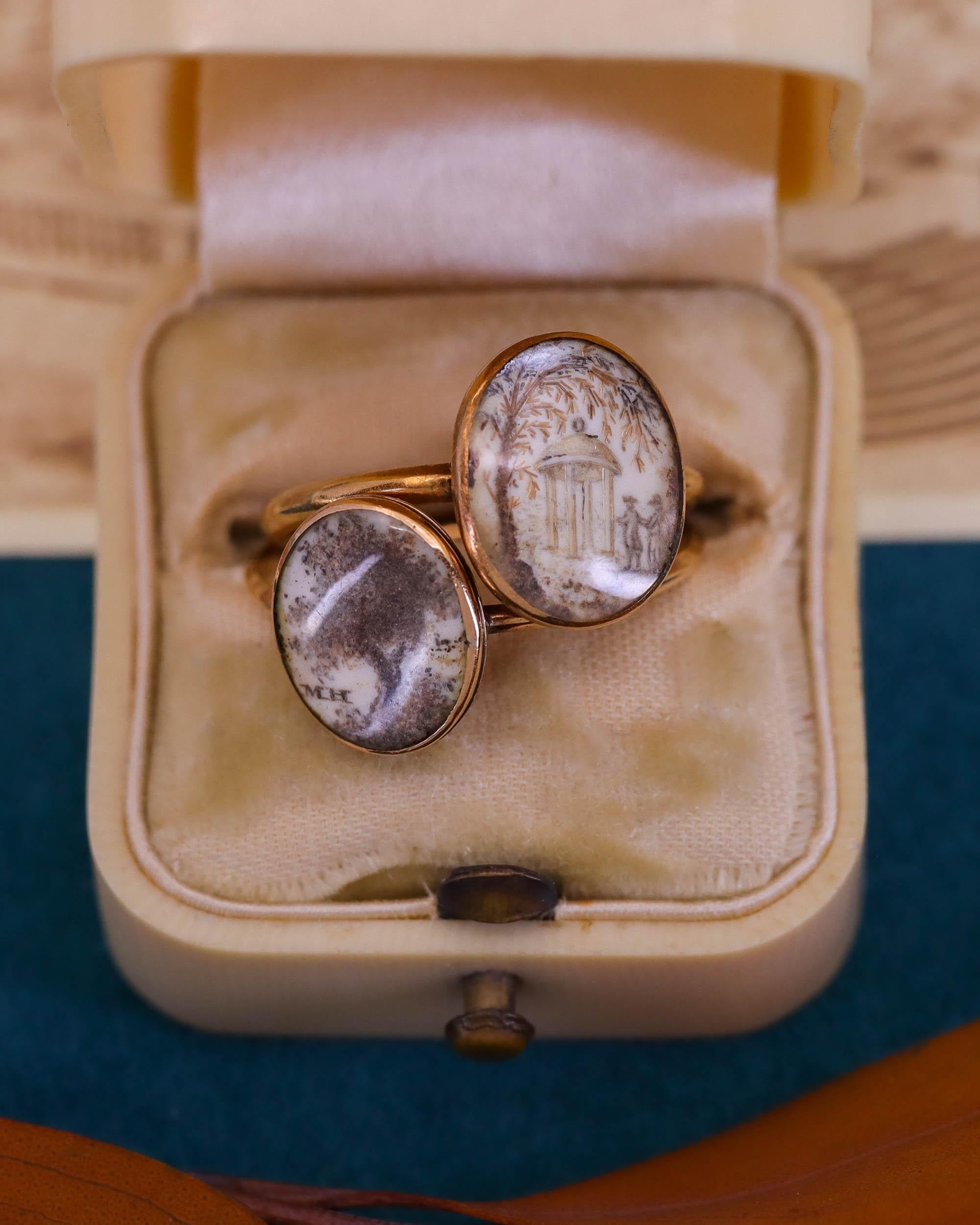 Anello antico a lutto con parte superiore in oro 15k e fascia 20k in vendita 4