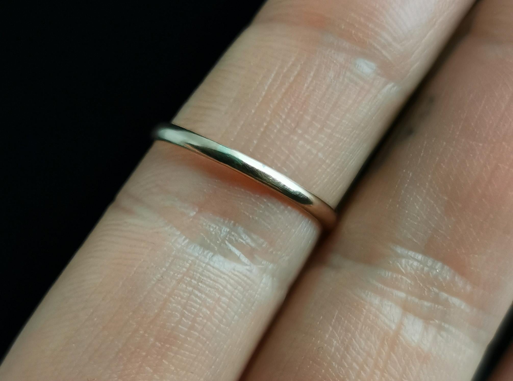 Antique Mourning Ring, 9k Rose Gold, Onyx, Initial J, Edwardian 5