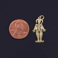 Antique Movable Jester Charm of 14k Gold