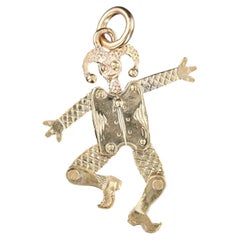 Antique Movable Jester Charm of 14k Gold