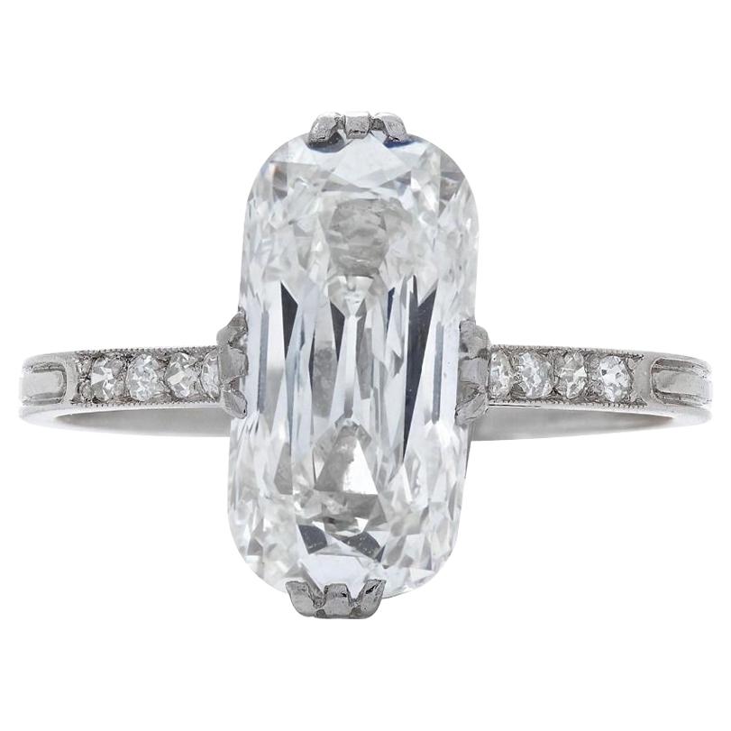 Neil Lane Couture Antique Cushion-Shaped Diamond and Platinum Ring For Sale