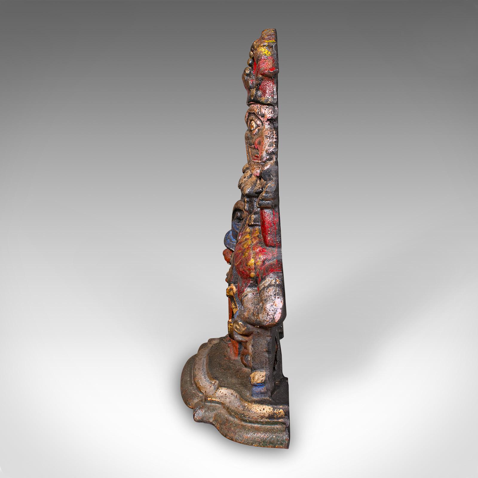 Late 19th Century Antique Mr Punch Doorstop, English, Painted Figure, Door Keeper, Victorian, 1880 For Sale