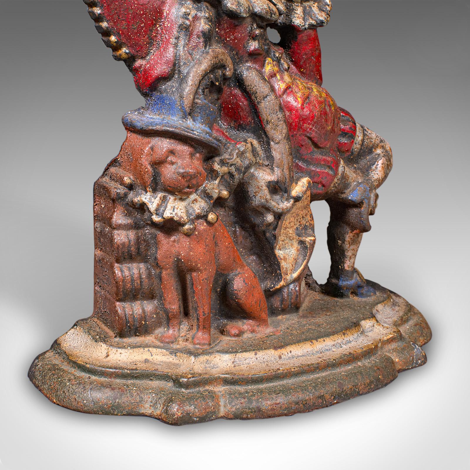 Antique Mr Punch Doorstop, English, Painted Figure, Door Keeper, Victorian, 1880 For Sale 2