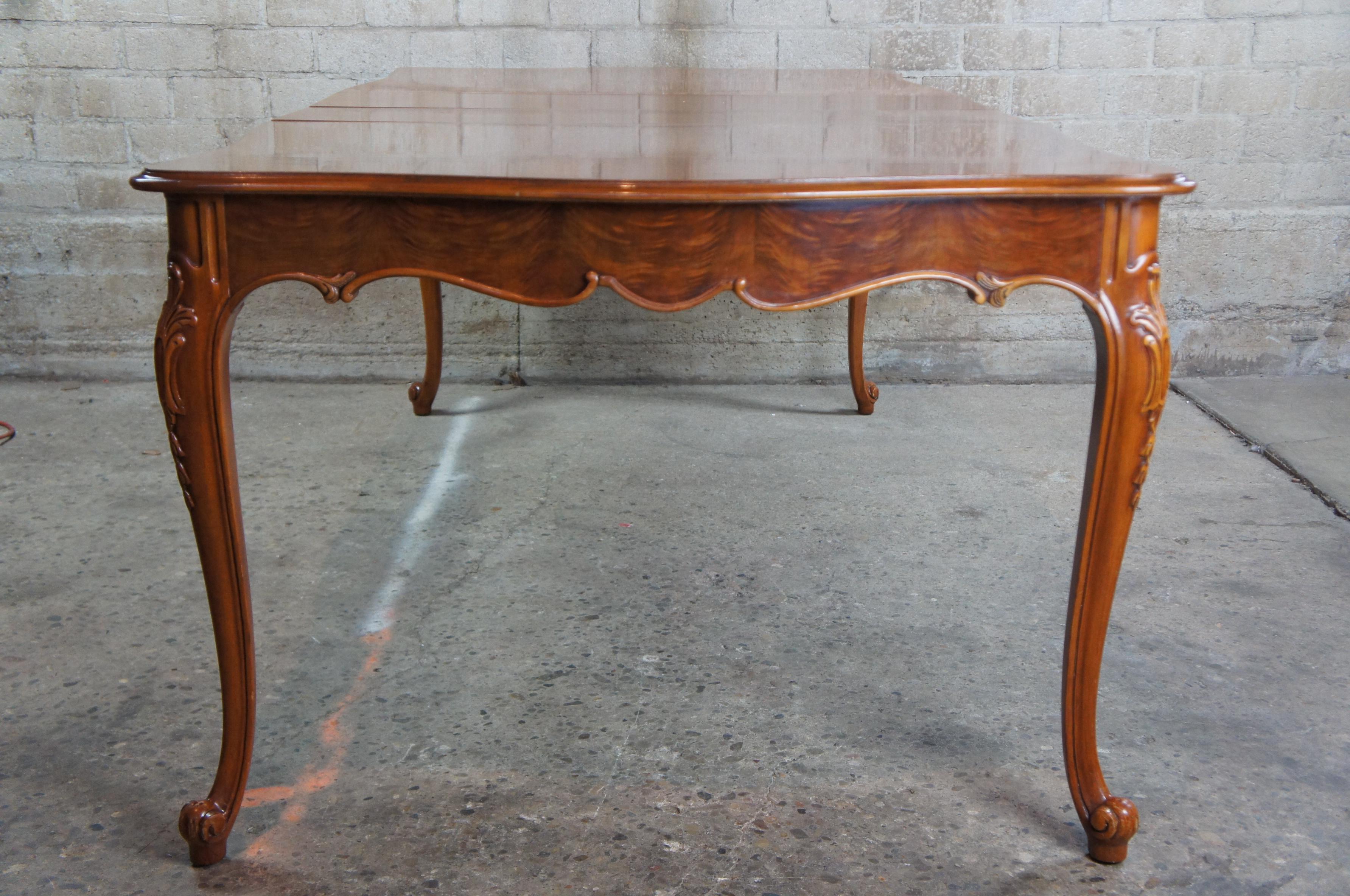 Antique Mt Airy Crotch Walnut French Provincial Louis XV Serpentine Dining Table 7