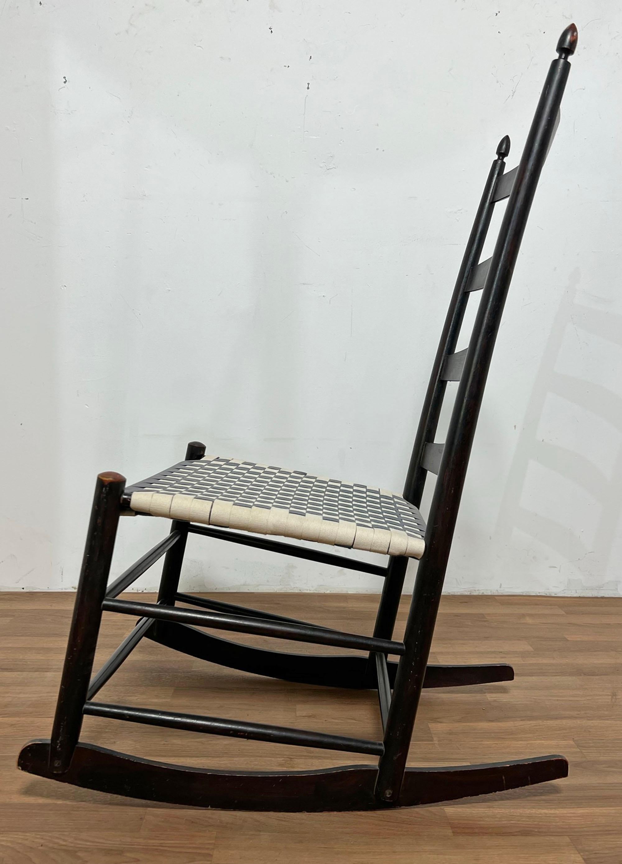 An authentic four slat No. 6 Rocking chair from the important Mt. Lebanon Community of Shakers, circa mid 19th century.
