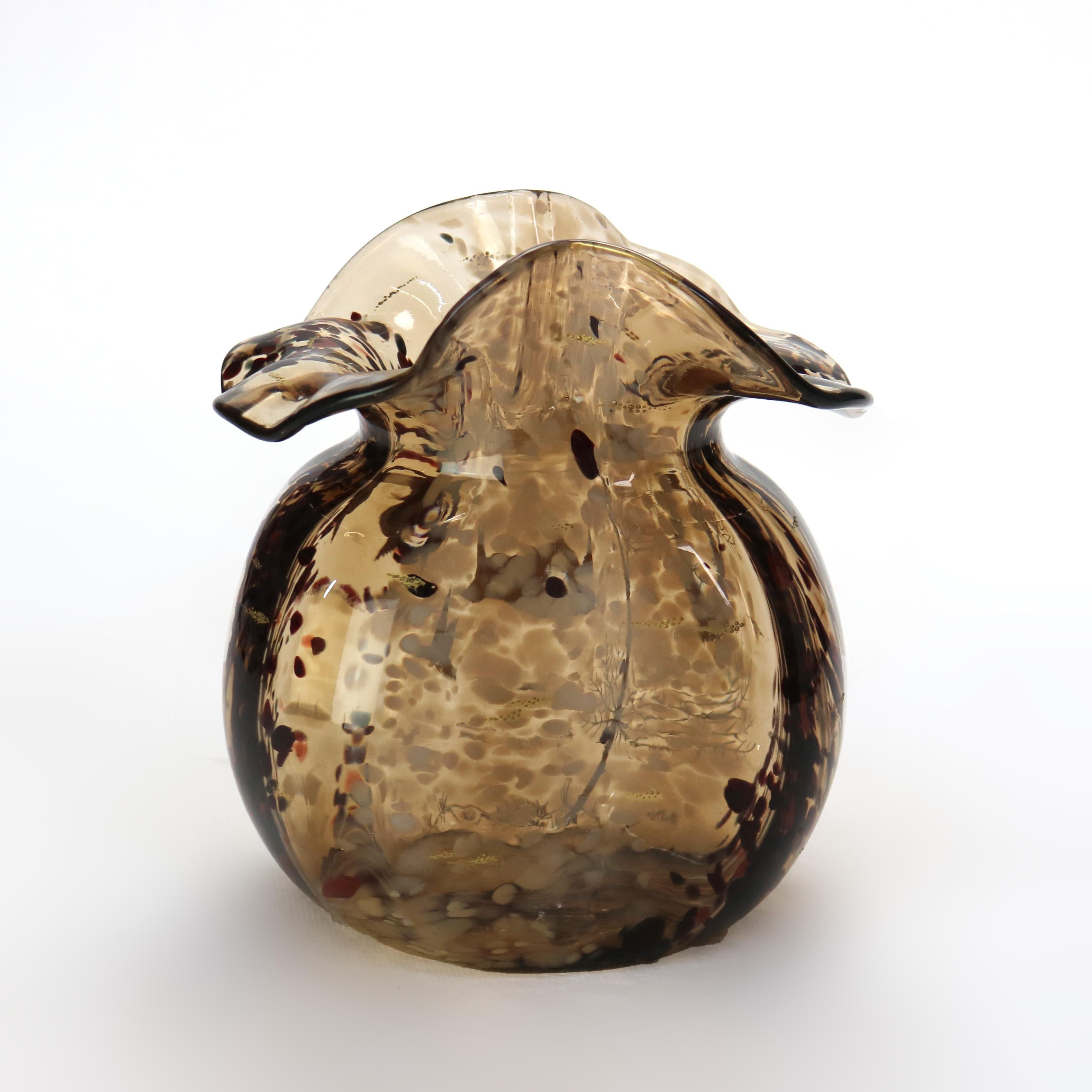 XIXe siècle Ancien vase esthétique du mont Washington en verre peint à la main, vers 1880 en vente
