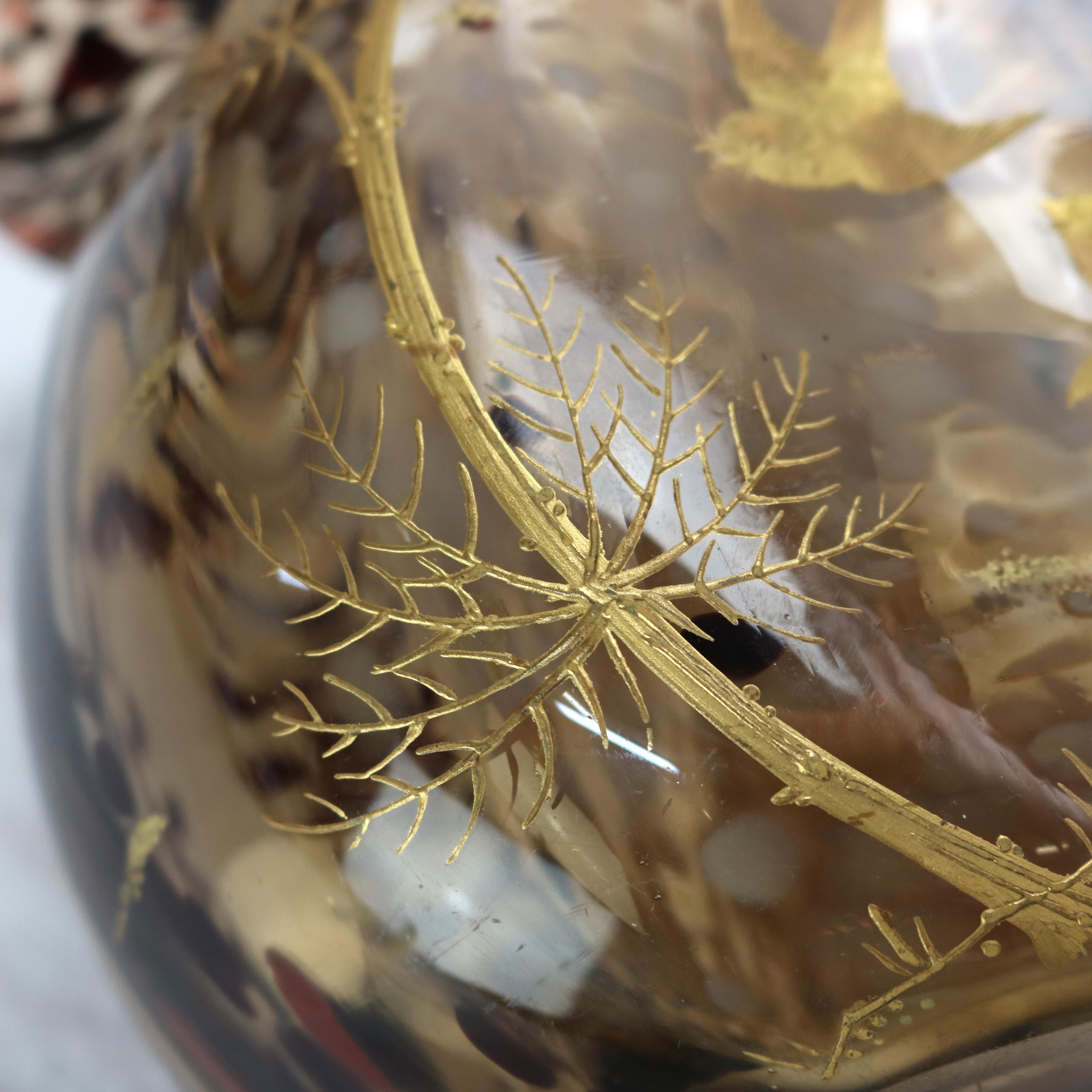Ancien vase esthétique du mont Washington en verre peint à la main, vers 1880 en vente 1