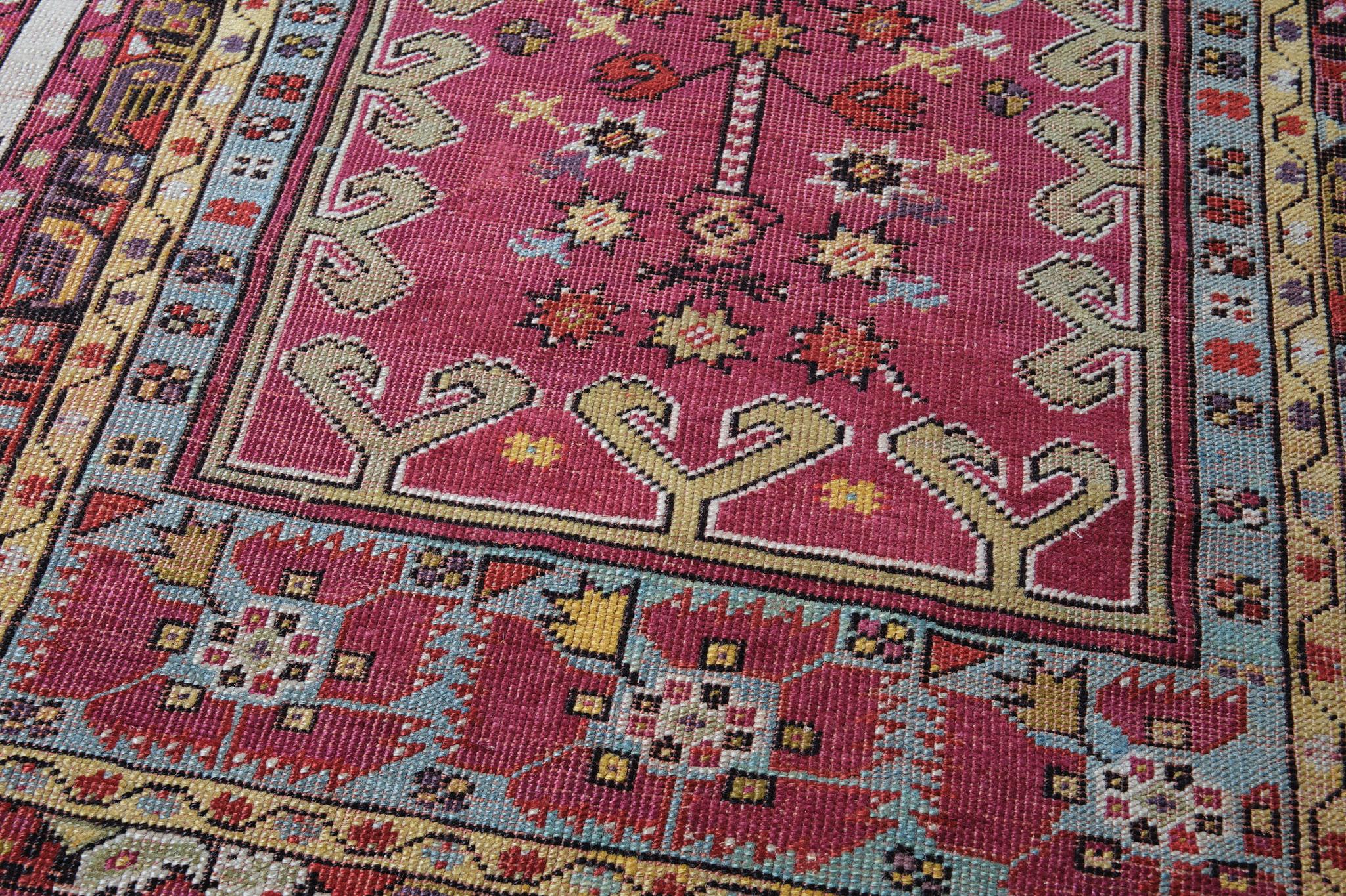 Vegetable Dyed Antique Mucur 'Mudjar / Mujur' Prayer Rug, Turkish Central Anatolian Carpet For Sale