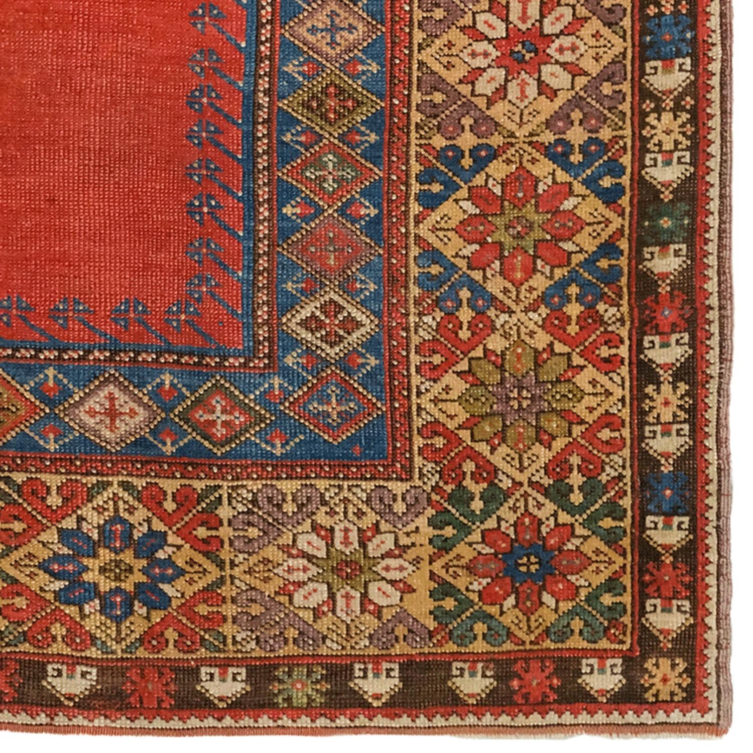 Antique Mudjur Prayer Rug - Middle of 19th Century Antique Wool Rug For Sale 1