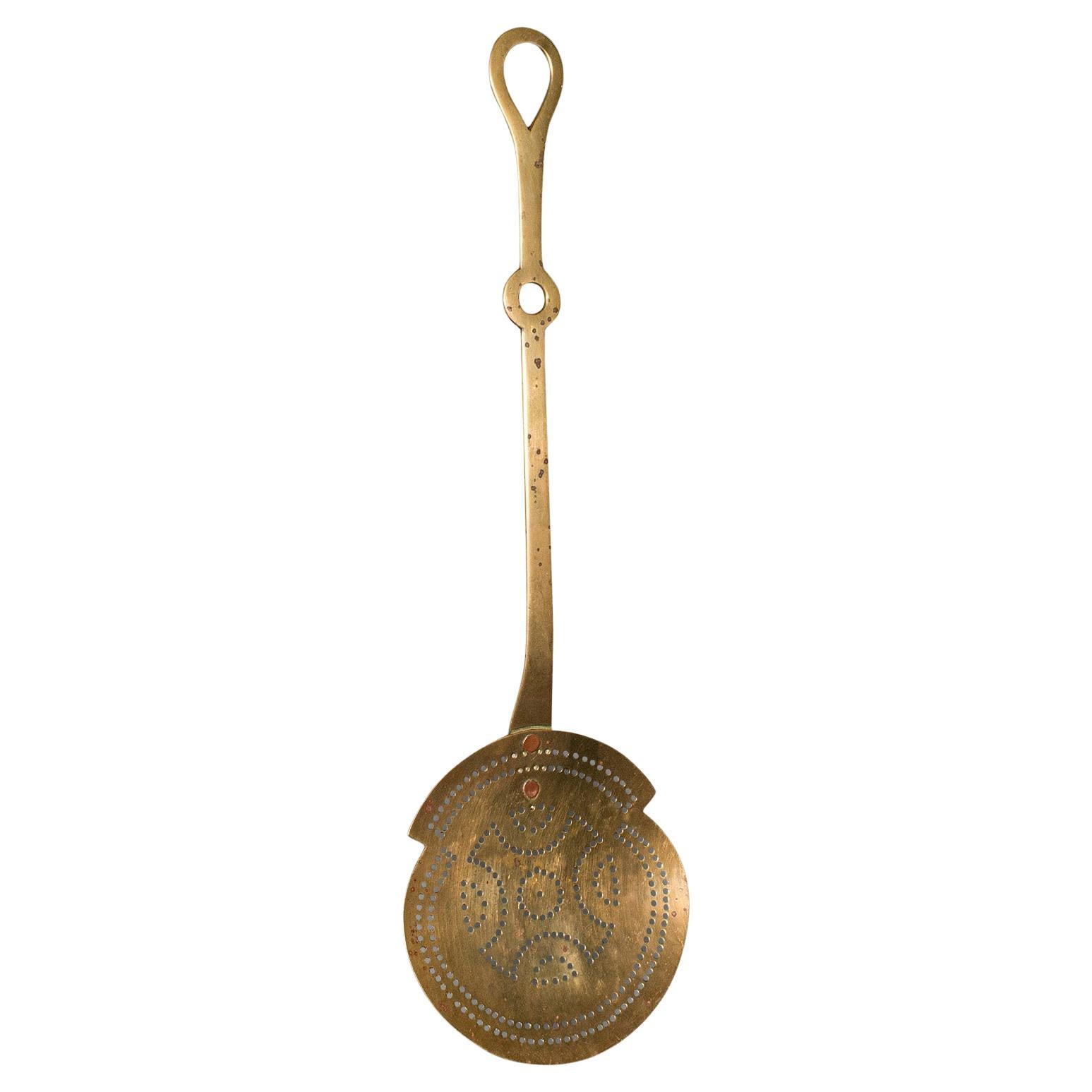 Couteau Muffin ancien, anglais, laiton, outil de cheminée, géorgien, vers 1800