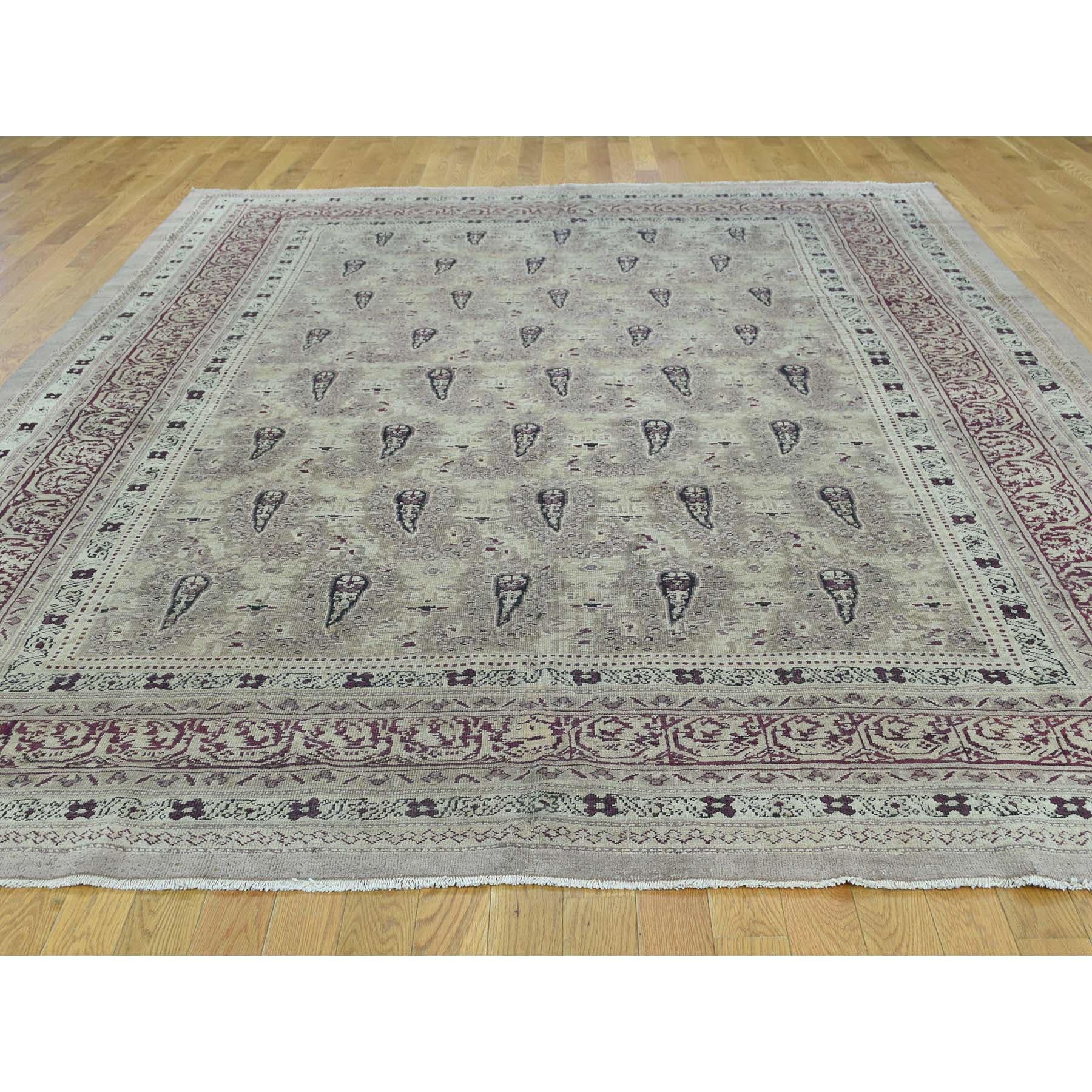 This is a truly genuine one of a kind antique Mughal Agra Paisley design excellent condition rug. It was made in the year 1900 in the centuries-old Persian weaving craftsmanship techniques by expert artisans, measures: 8'0