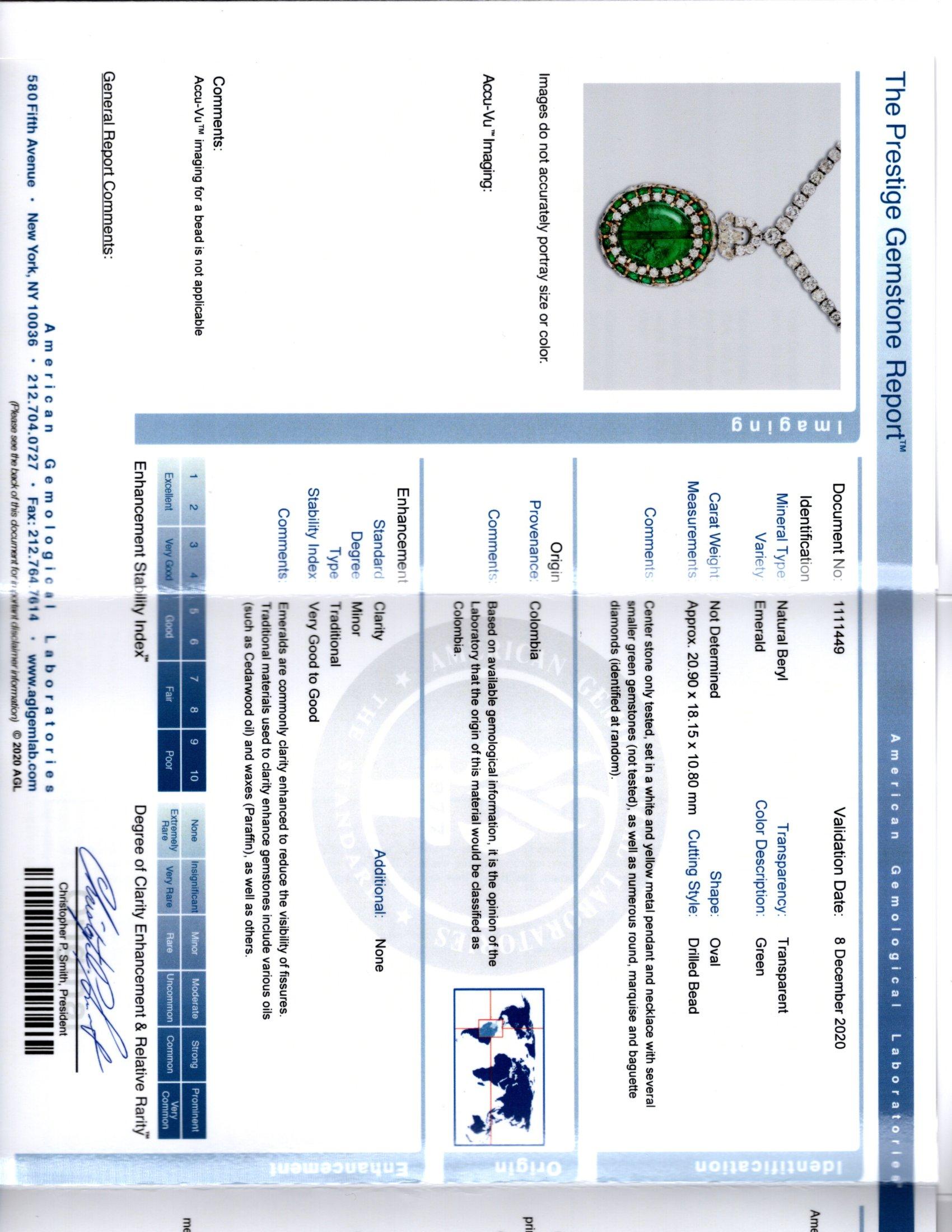 da uomo o donna Antica collana di smeraldi e diamanti certificata Mughal in vendita