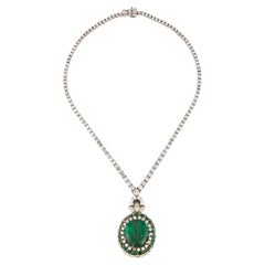 Antike Mughal zertifiziert Smaragd Perle und Diamant-Halskette